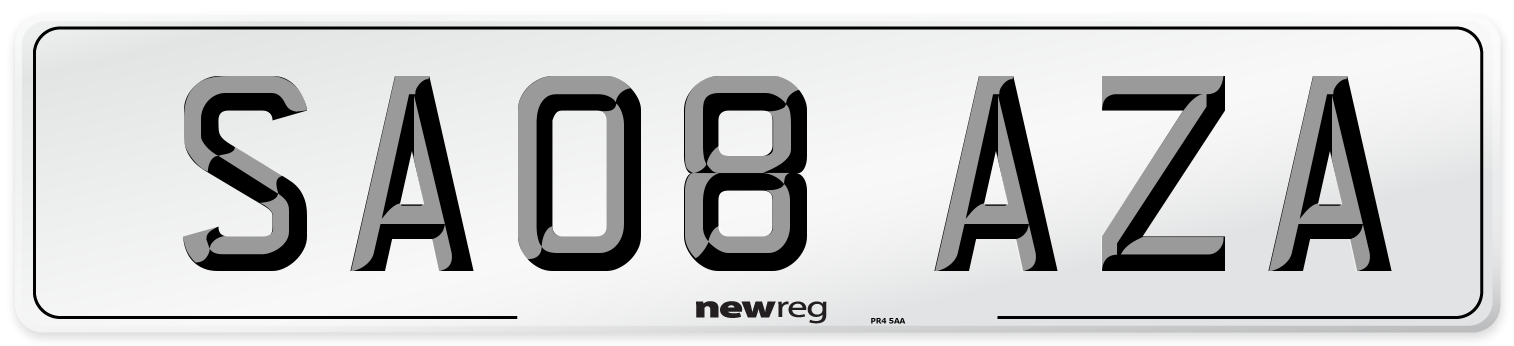 SA08 AZA Number Plate from New Reg